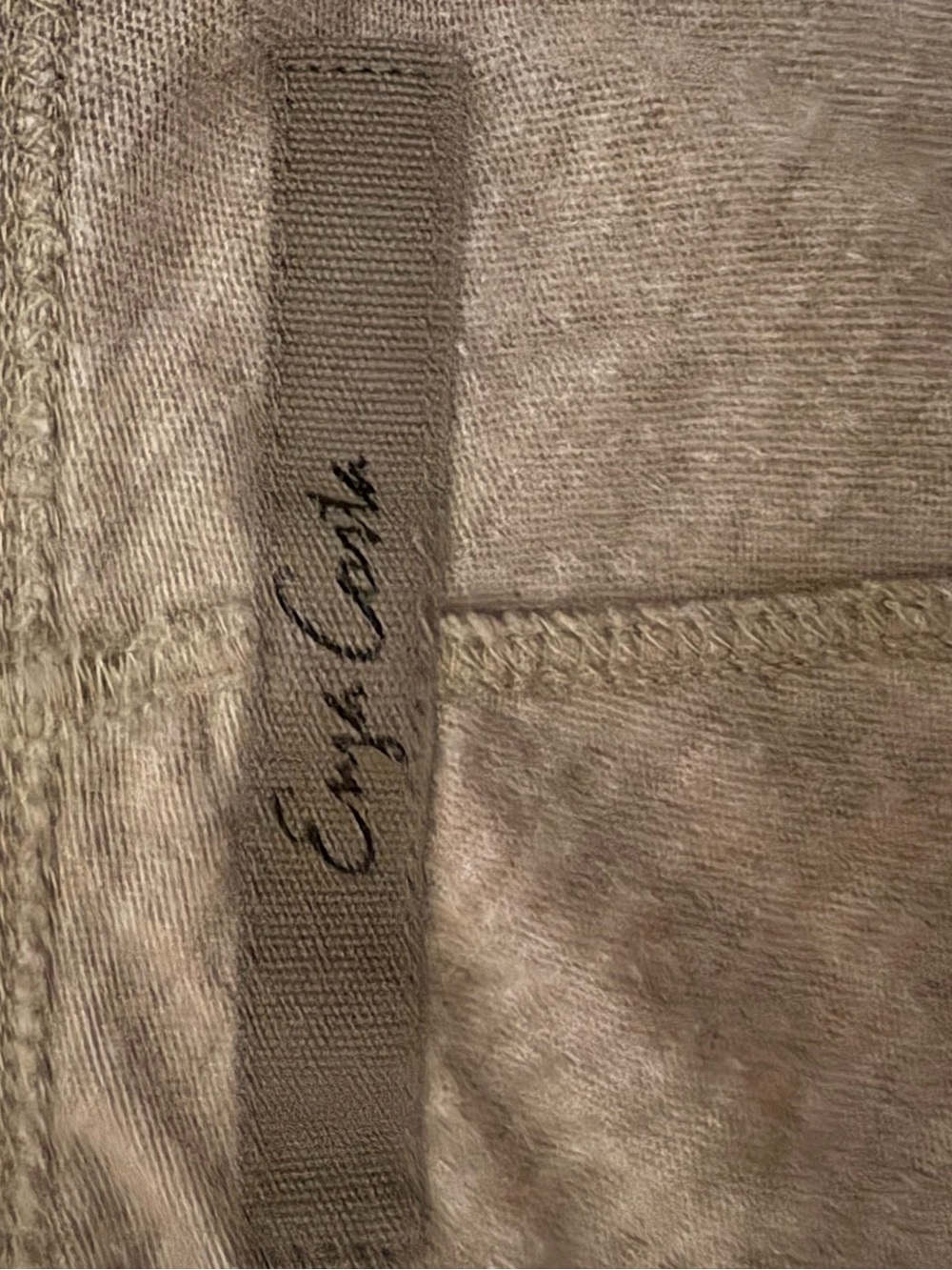 Enza Costa V-Neck Lightweight Sweater in Taupe - Picture 3 of 3